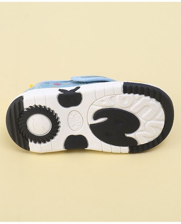 Cute Walk by Babyhug Velcro Closure Sandals with Dino Patch Applique  - Yellow