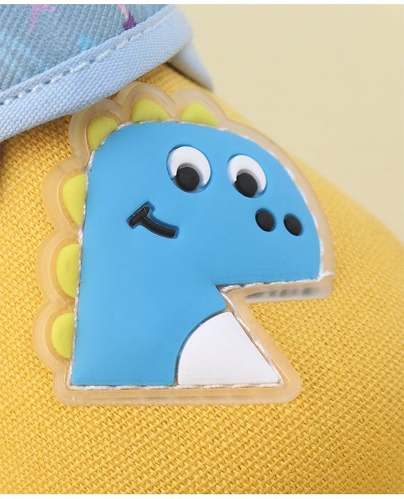 Cute Walk by Babyhug Velcro Closure Sandals with Dino Patch Applique  - Yellow