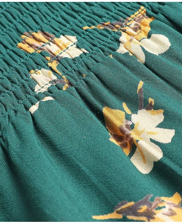 Babyhug Full Sleeves Top with Floral Print - Green