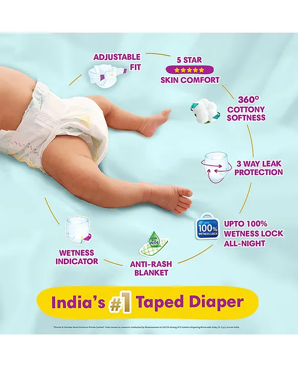 Pampers Active Baby Diapers New Born Extra Small NB XS size 72 Count Taped style diaper Online in India Buy at Best Price from FirstCry 1809071