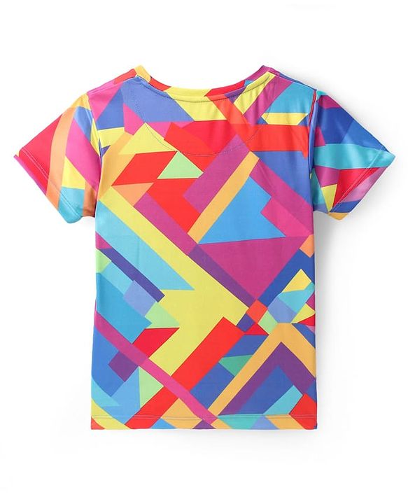 Pine Active Knit Half Sleeves Printed T-Shirt - Multicolour