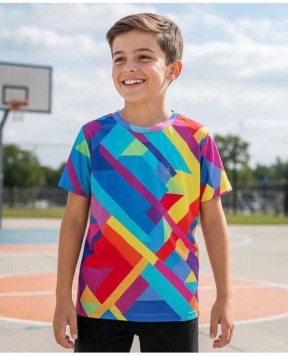 Pine Active Knit Half Sleeves Printed T-Shirt - Multicolour