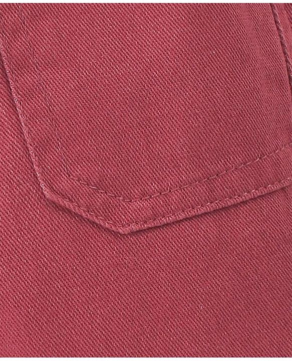Babyhug Cotton Woven Full Length Trouser Solid Colour with Stretch - Rust