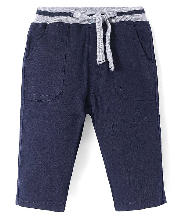 Babyhug Cotton Woven Full Length Trouser Solid Colour with Stretch - Rust
