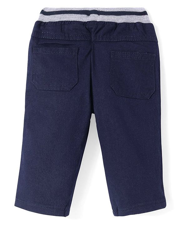 Babyhug Cotton Woven Full Length Trouser Solid Colour with Stretch - Rust