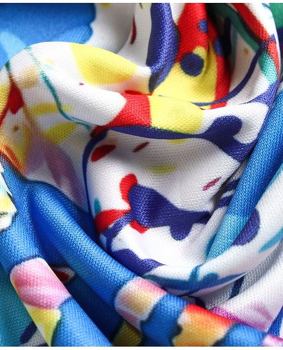 Pine Active Knit Half Sleeves T-Shirt Abstract Print - Multicolour
