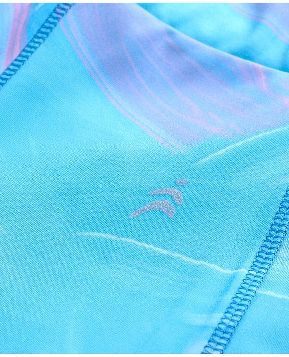 Pine Active Knit Full Length Super Stretch Leggings With Abstract Print - Blue