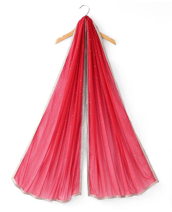 Pine Kids Woven Full Sleeves Printed Kurta Salwar Set with Dupatta - Red