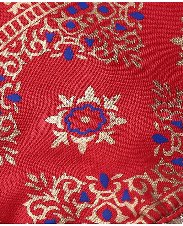 Pine Kids Woven Full Sleeves Printed Kurta Salwar Set with Dupatta - Red