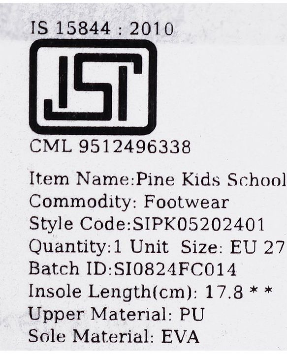 Pine Kids School Shoes with Velcro Closure - White