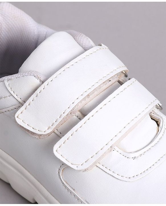 Pine Kids School Shoes with Velcro Closure - White