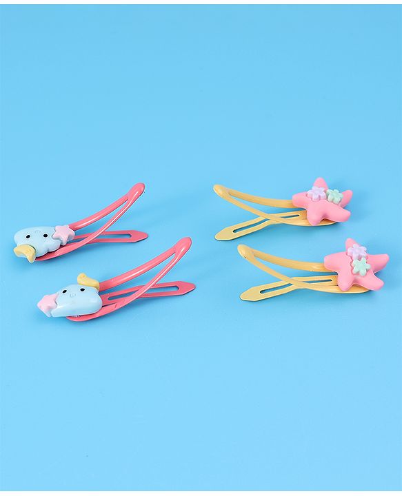 Babyhug Snap Clips with Appliques Free Size Pack of 10 -Multicolor