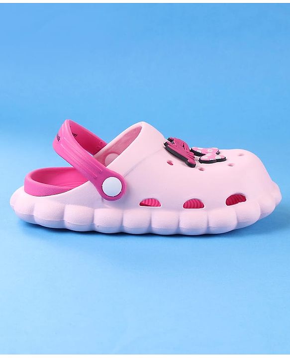 Cute Walk by Babyhug Disney Clogs With Back Strap Closure & Minnie Mouse Graphics - Pink