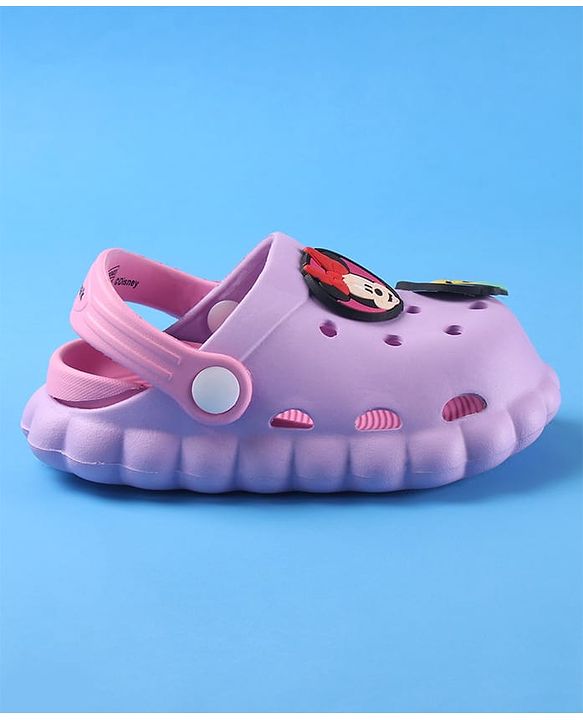 Cute Walk by Babyhug Disney Clogs with Backstrap Minnie Mouse Applique - Purple