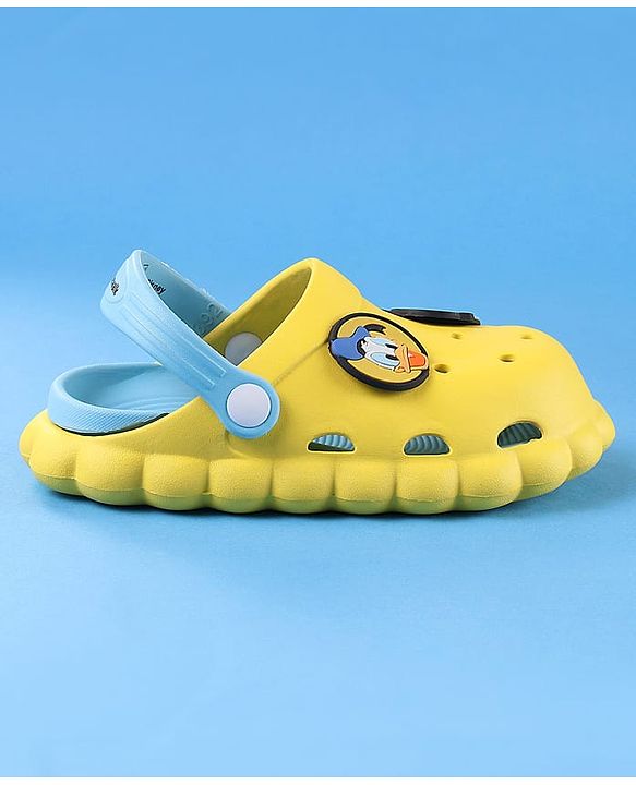 Cute Walk by Babyhug Disney Clogs With Back Strap Closure & Mickie Mouse & Friends Graphics - Yellow