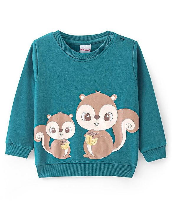 Babyhug Knit Full Sleeves Sweatshirt With Chip N Dale Graphics Pack of 2 - Red & Blue