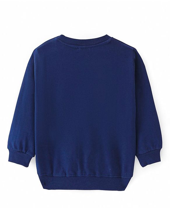 Babyhug Cotton Knit Full Sleeves Sweatshirts With Bear Print Pack of 2 - Yellow & Navy Blue