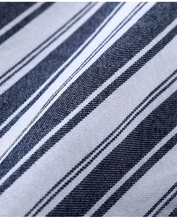 Babyhug Cotton Woven Full Sleeves Striped Regular Collar Shirt & Denim Jeans Set - White & Blue