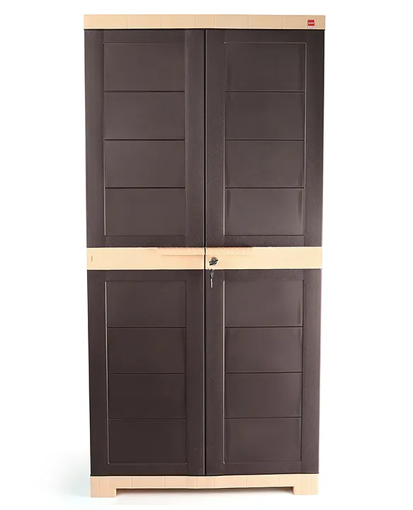 Cello Novelty Big Plastic Shoe Rack With Lock Brown Beige Online