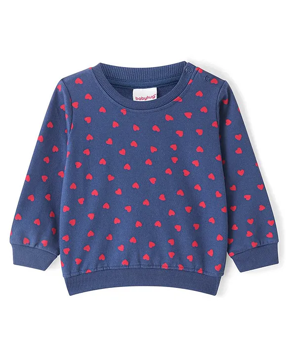 Buy Babyhug Cotton Knit Full Sleeves Sweatshirts With Text