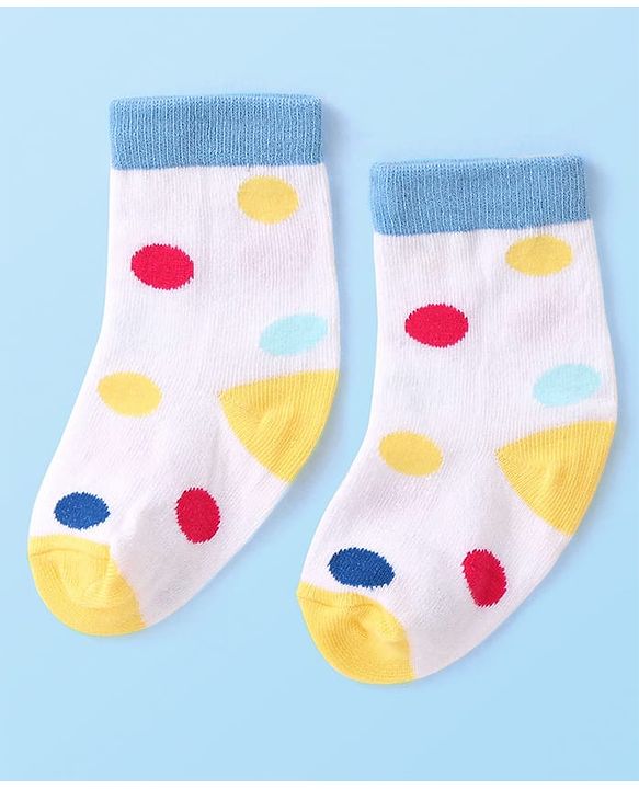 Cutewalk By Babyhug Anti Bacterial Ankle Length Rainbow Design Socks Pack of 3 - Yellow & White