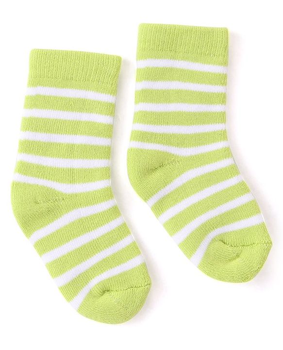 Cutewalk By Babyhug Anti Bacterial Ankle Length Striped & Teddy Bear Design Socks Pack of 3 - Blue Green & Grey