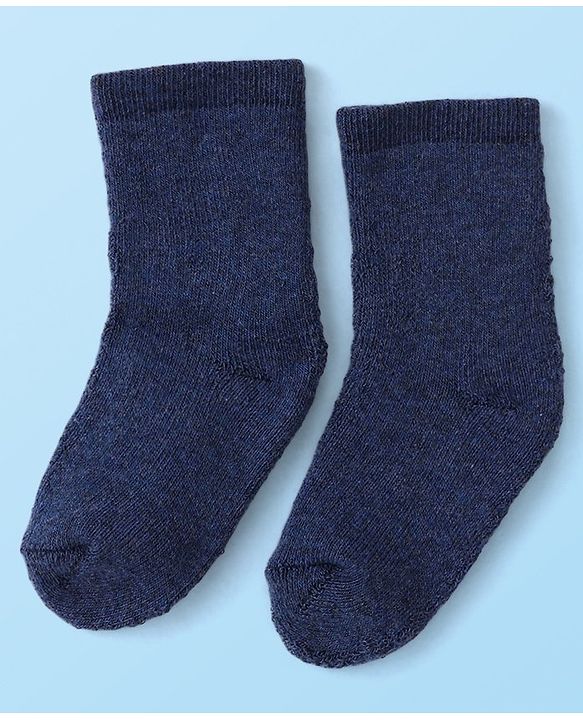 Cutewalk By Babyhug Anti Bacterial Ankle Length Terry Striped Socks Pack of 3- Navy & White