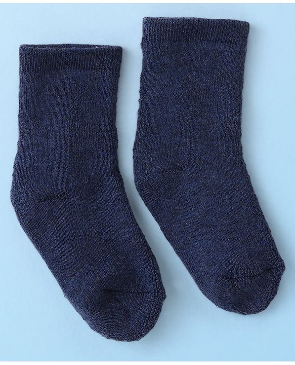 Cutewalk By Babyhug Anti Bacterial Ankle Length Terry Striped Socks Pack of 3- Navy & White