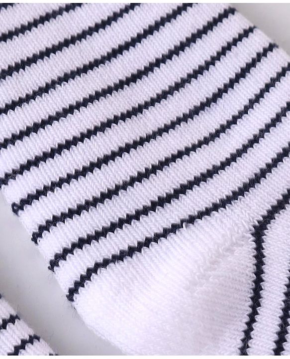 Cutewalk By Babyhug Anti Bacterial Ankle Length Terry Striped Socks Pack of 3- Navy & White