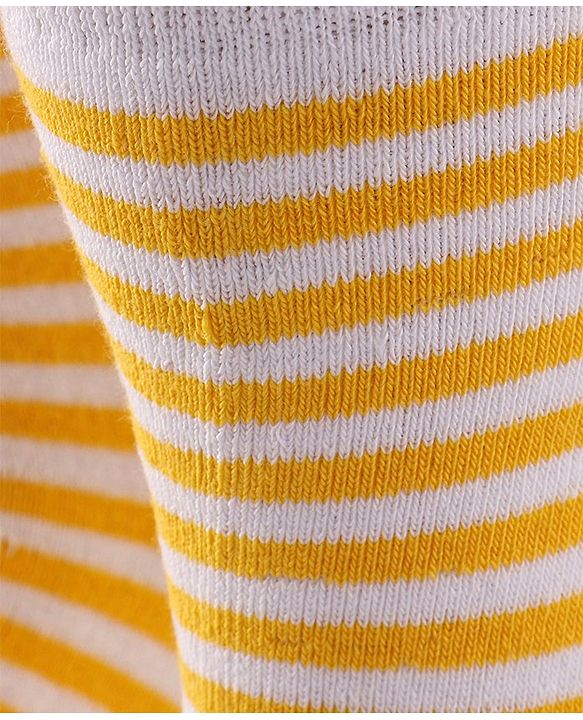 Cute Walk by Babyhug Terry Knit Anti-Bacterial Ankle Length Striped Socks Pack of 3 - Red Blue & Yellow