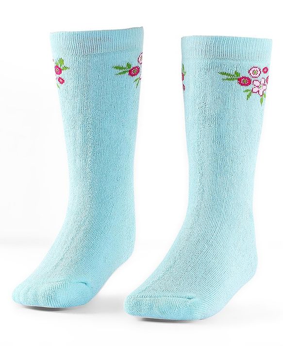 Cute Walk by Babyhug Terry Knit Anti-Bacterial Ankle Length Floral & Polka Dots Design Socks Pack of 3 - Pink Peach & Blue