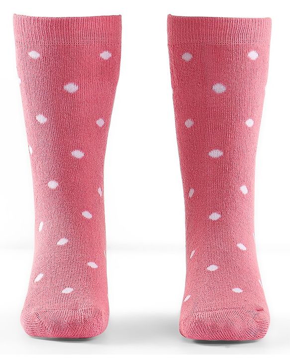 Cute Walk by Babyhug Terry Knit Anti-Bacterial Ankle Length Floral & Polka Dots Design Socks Pack of 3 - Pink Peach & Blue