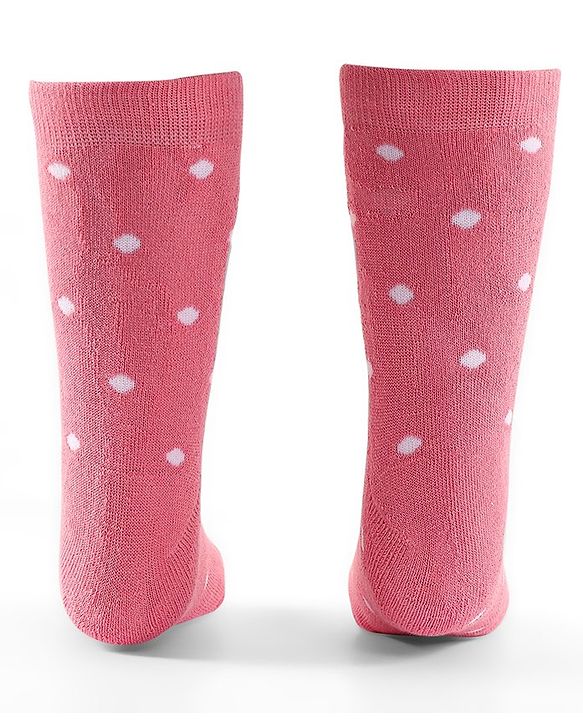 Cute Walk by Babyhug Terry Knit Anti-Bacterial Ankle Length Floral & Polka Dots Design Socks Pack of 3 - Pink Peach & Blue