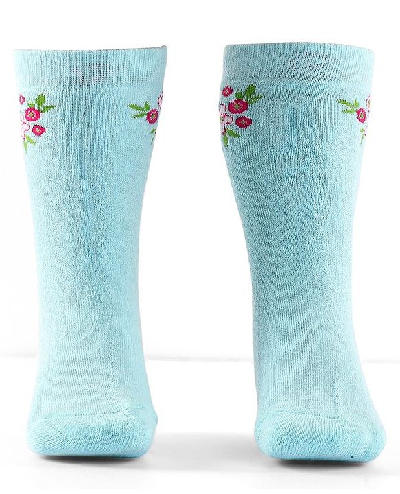 Cute Walk by Babyhug Terry Knit Anti-Bacterial Ankle Length Floral & Polka Dots Design Socks Pack of 3 - Pink Peach & Blue