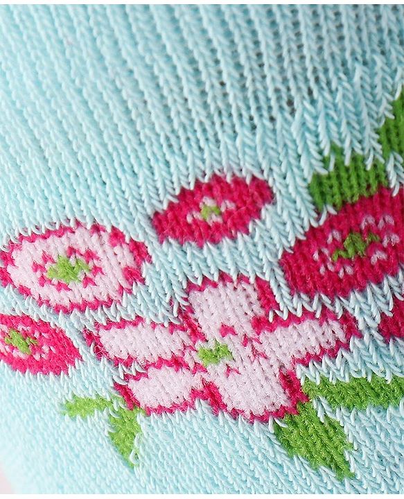 Cute Walk by Babyhug Terry Knit Anti-Bacterial Ankle Length Floral & Polka Dots Design Socks Pack of 3 - Pink Peach & Blue