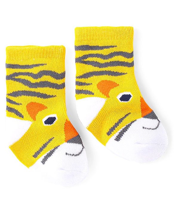 Cute Walk by Babyhug Anti-Bacterial Ankle Length Terry Socks with Animal Design Pack of 3 - Multicolor