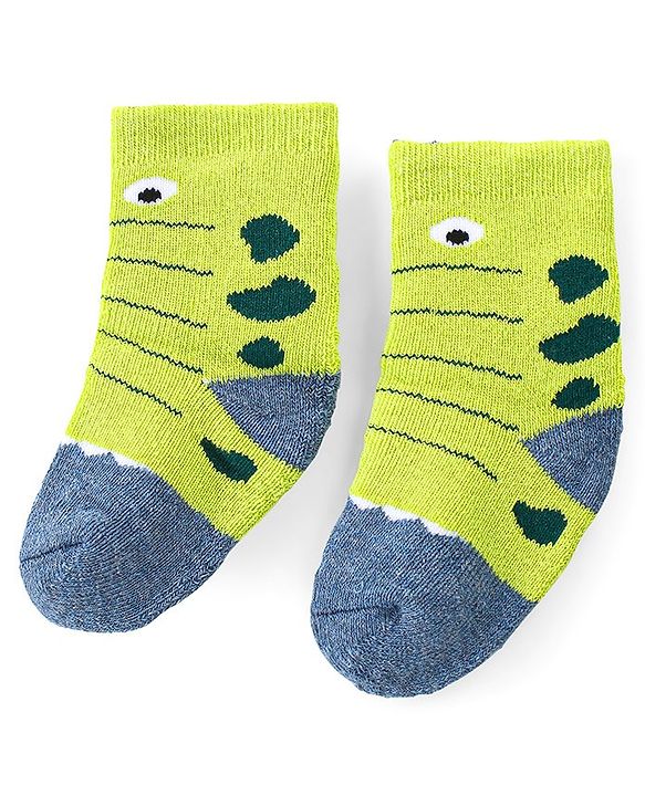 Cute Walk by Babyhug Anti-Bacterial Ankle Length Terry Socks with Animal Design Pack of 3 - Multicolor