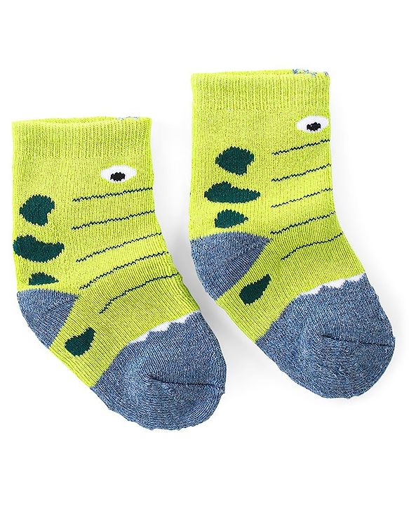 Cute Walk by Babyhug Anti-Bacterial Ankle Length Terry Socks with Animal Design Pack of 3 - Multicolor