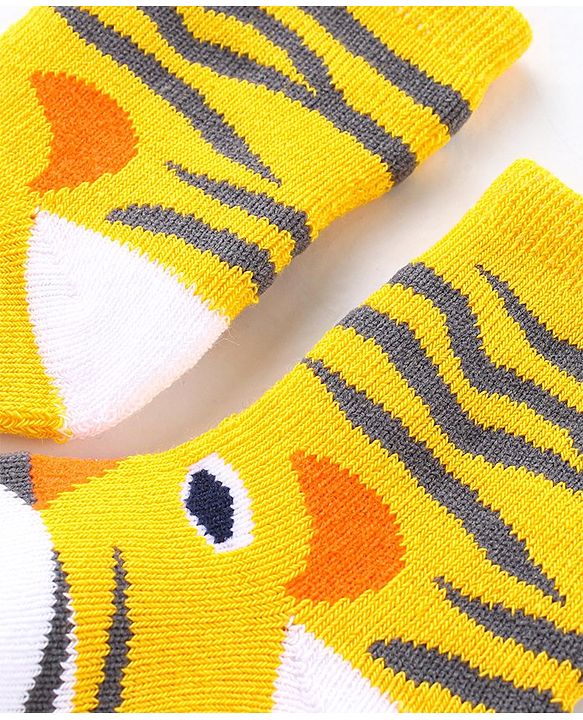 Cute Walk by Babyhug Anti-Bacterial Ankle Length Terry Socks with Animal Design Pack of 3 - Multicolor