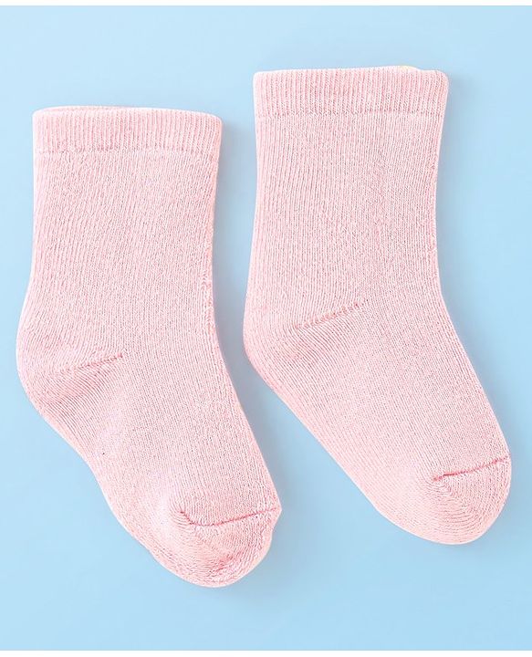 Cute Walk by Babyhug Terry Knit  Anti-Bacterial Ankle Length Solid Color Socks  Pack of 3 - Red Pink & White