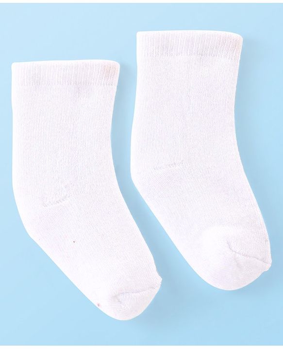 Cute Walk by Babyhug Terry Knit  Anti-Bacterial Ankle Length Solid Color Socks  Pack of 3 - Red Pink & White