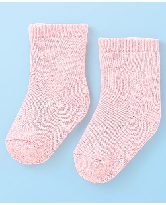 Cute Walk by Babyhug Terry Knit  Anti-Bacterial Ankle Length Solid Color Socks  Pack of 3 - Red Pink & White