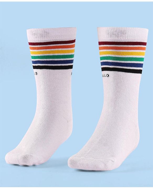 Cute Walk by Babyhug Anti-Bacterial Ankle Length Space Theme Design Socks Pack of 3 - White