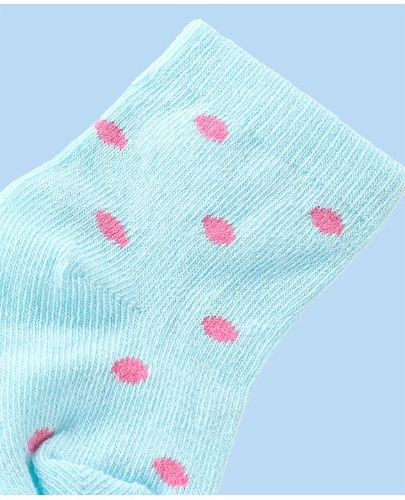 Cute Walk by Babyhug Anti-Bacterial Ankle Length Striped & Polka Dots Design Socks Pack of 3 - Yellow Blue & White