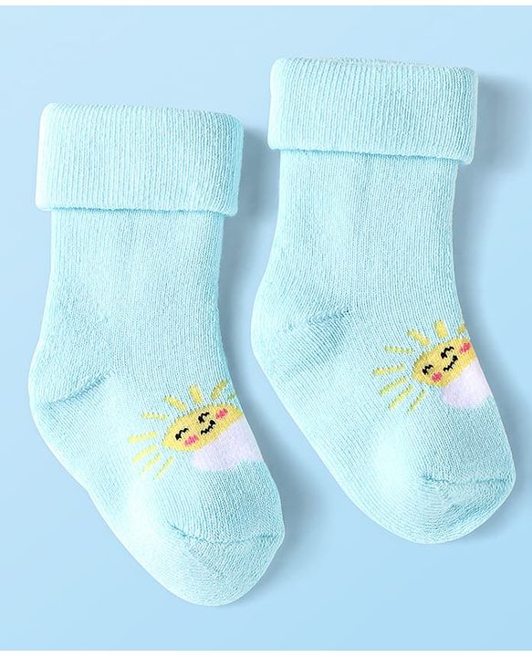 Cute Walk By Babyhug Knit Anti-Bacterial Ankle Length Socks With Rainbow & Stripe Design Pack Of 3 - Pink White Light Blue