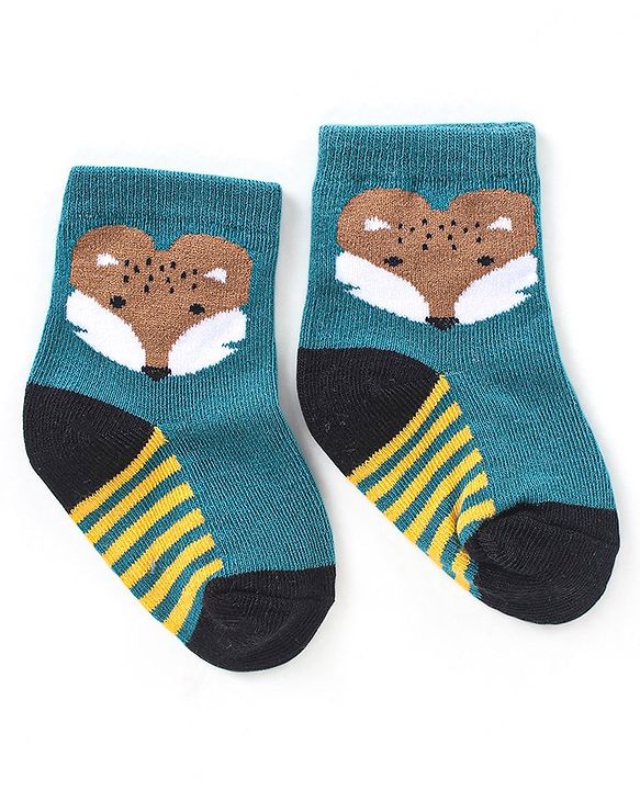 Cute Walk by Babyhug Anti-Bacterial Ankle Length Animal Design Socks Pack of 3 - Black Grey & Blue