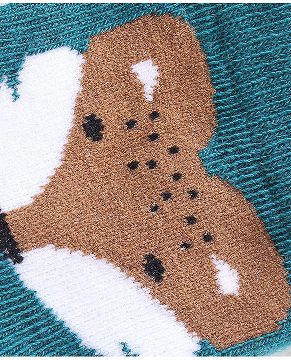 Cute Walk by Babyhug Anti-Bacterial Ankle Length Animal Design Socks Pack of 3 - Black Grey & Blue