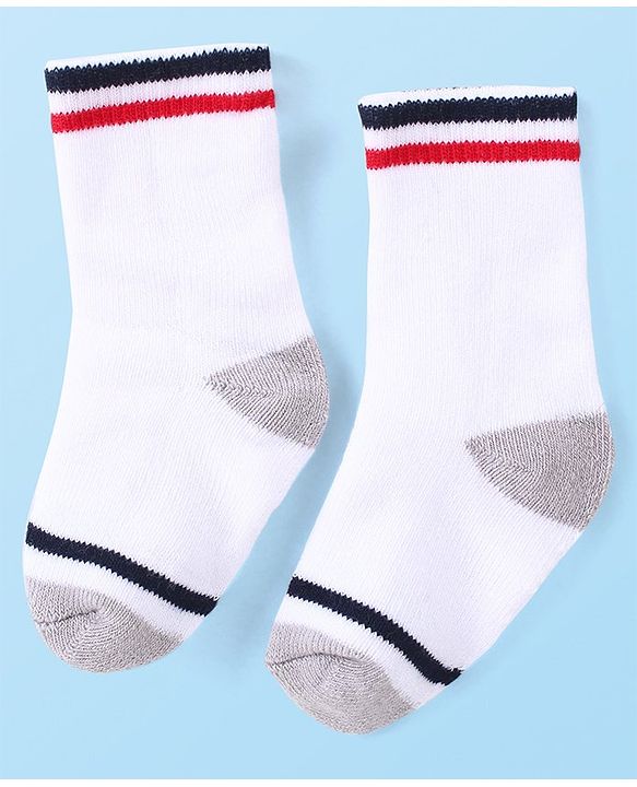 Cute Walk by Babyhug Anti-Bacterial Ankle Length Terry Socks with Striped  Pack of 3 - Multicolor