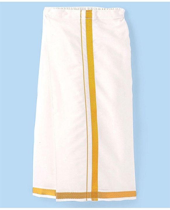 Babyhug Woven Half Sleeves Solid Shirt & Mundu Set - Orange