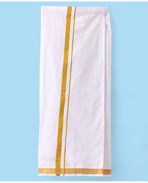 Babyhug Woven Half Sleeves Solid Shirt & Mundu Set - Blue